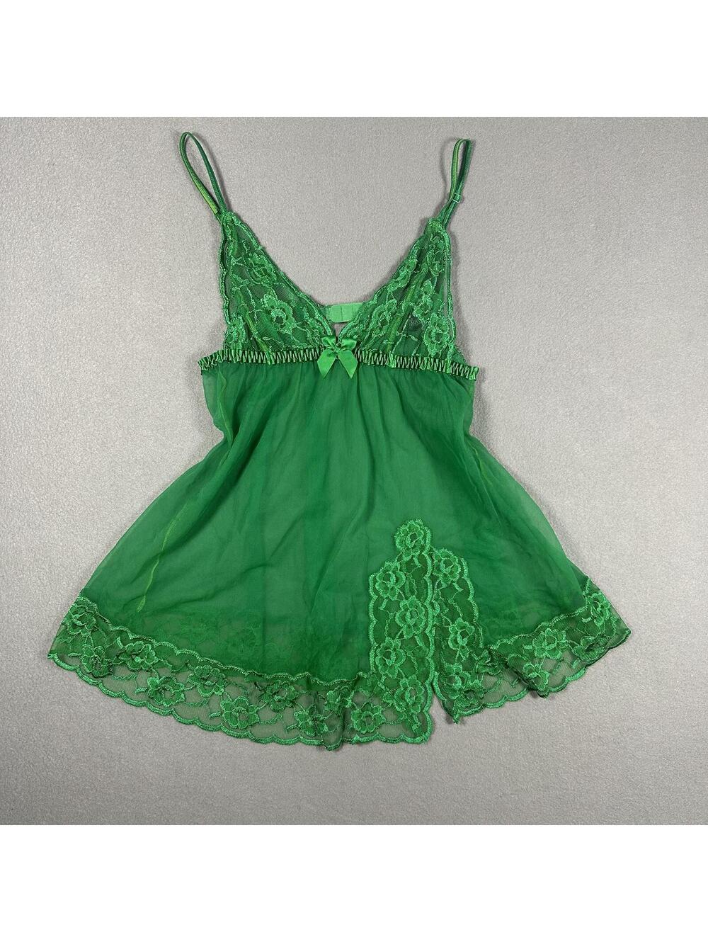 Fredrick’s Of Hollywood Women’s Lingerie Tank Green Y2K
